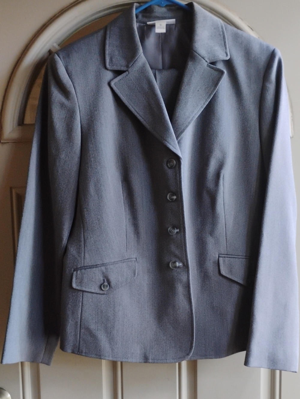 dressbarn Herringbone Gray Blazer and Pant with Matching Lining